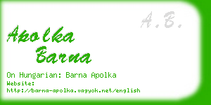 apolka barna business card